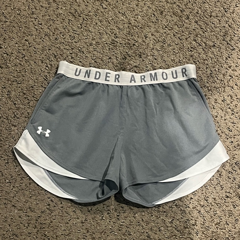 Under Armour Women's Athletic Shorts in Gray and White